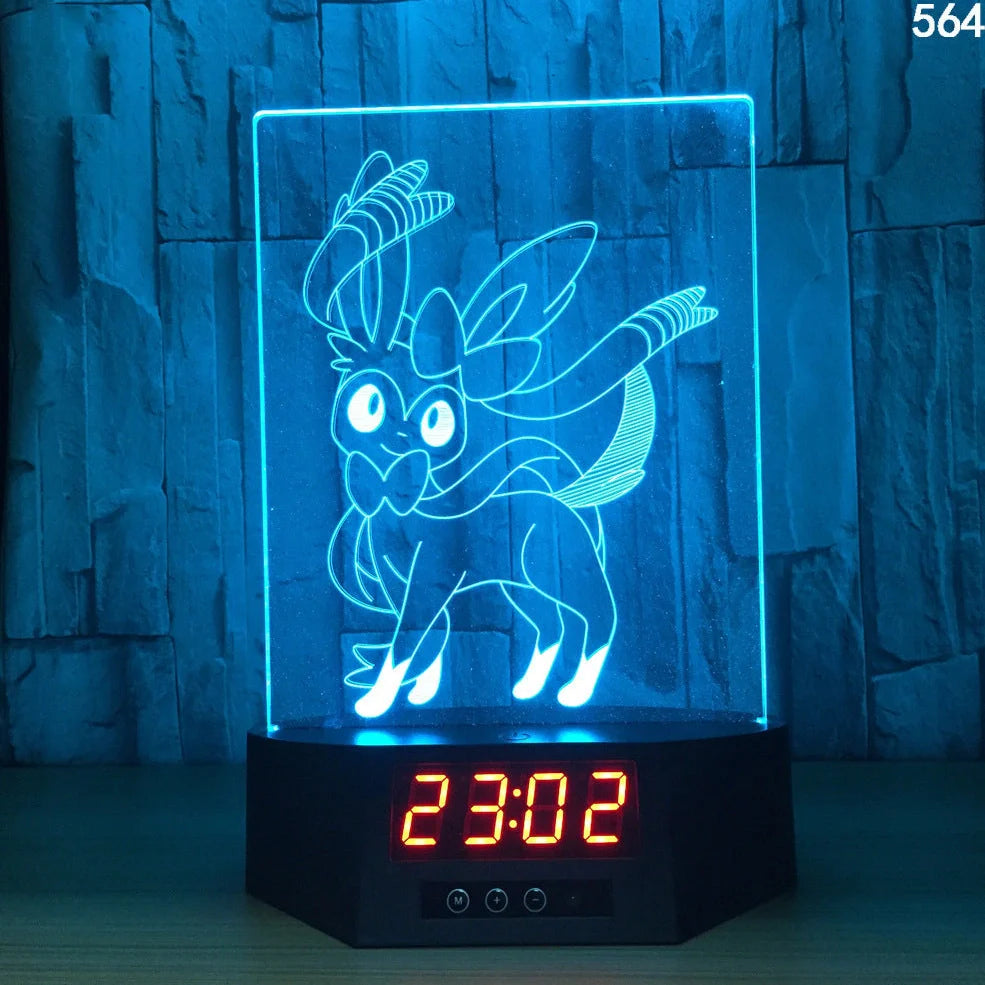 Blue dolphin-shaped table lamp with glowing 3D design and remote control on wooden surface