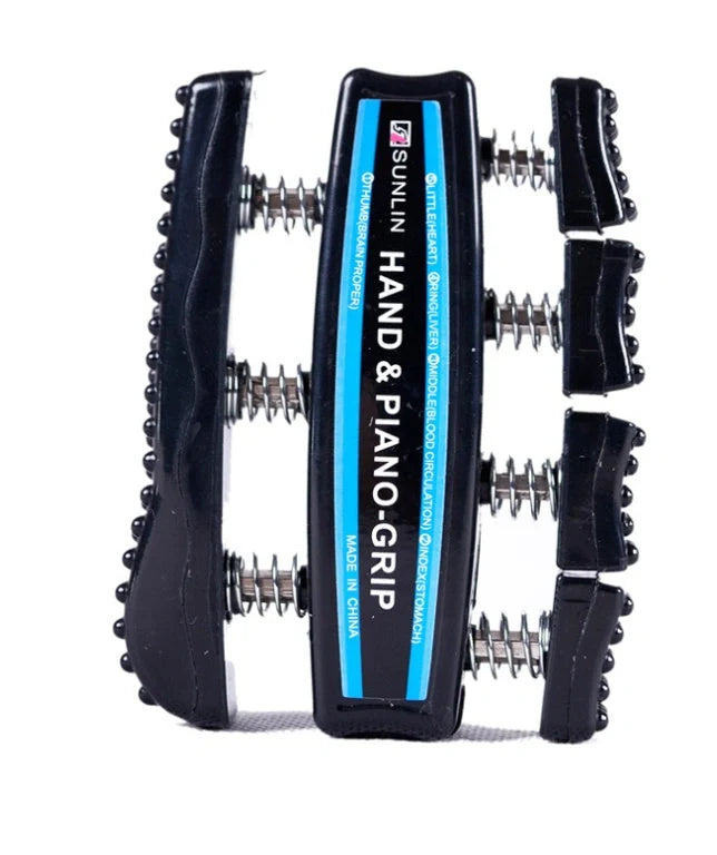 Durable ABS hand grip trainer for finger strength and rehabilitation, available in black and red