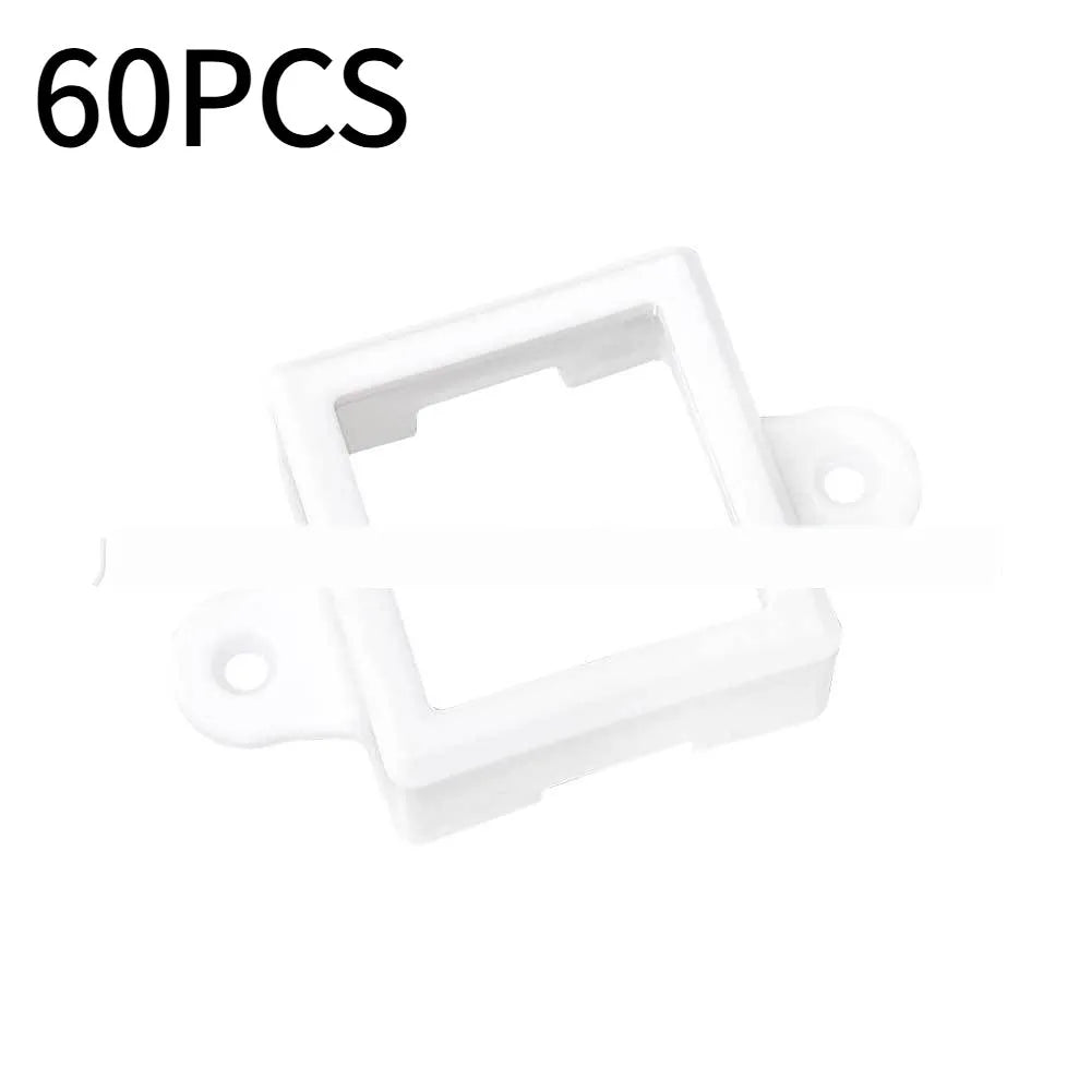 White plastic LED lampshade measuring 1.7cm by 6cm with fixed bracket design