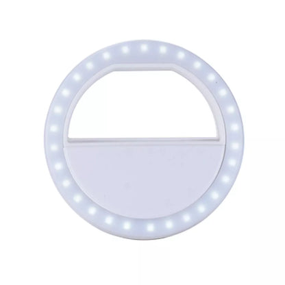 Adjustable LED ring light for mobile phones with three brightness levels