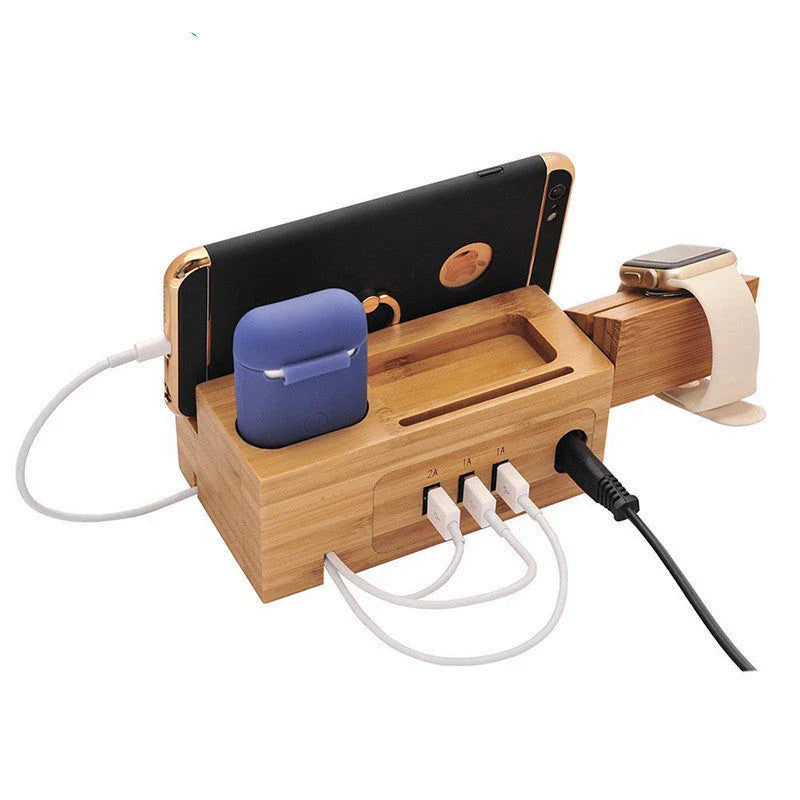 Premium Bamboo Charging Station for Apple Devices