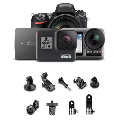 Black and white Bluetooth selfie stick with tripod legs extended and wireless remote control.