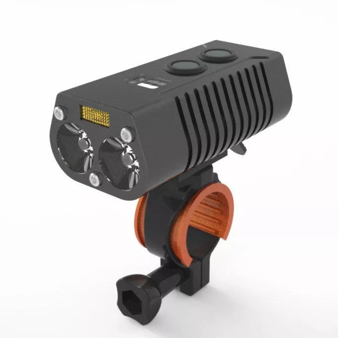 Waterproof cycling light with 750 lumens brightness and USB charging