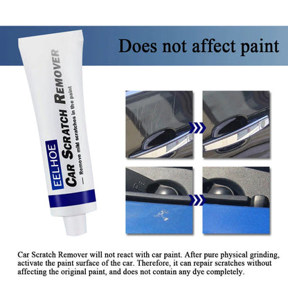 A car polish cream product that effectively removes light scratches and restores the vehicle's original shine