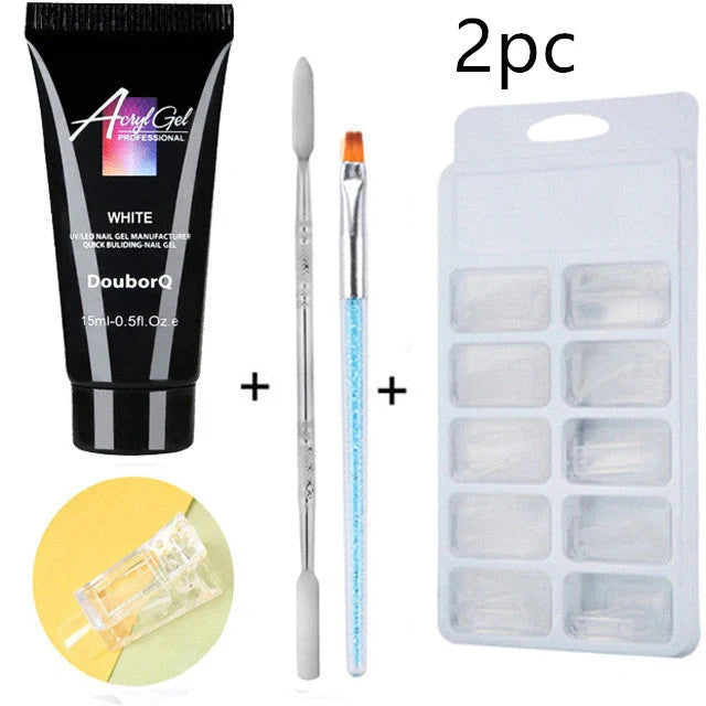 DIY Nail Polish Art Kit with resin-based polish and application tools for at-home manicures