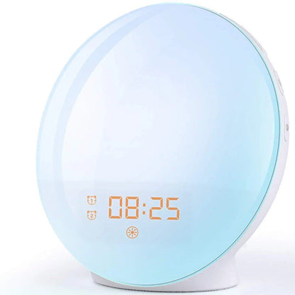 Intelligent Wake-Up Light with Simulated Sunrise, Natural Sounds, and Customizable Settings