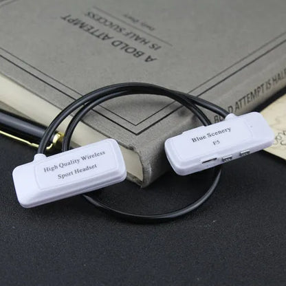 F5 wireless Bluetooth headset with card, ear-hook design, Bluetooth 4.0, 10 metre range, in black gold red or white