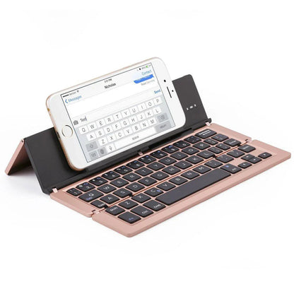 Foldable wireless Bluetooth keyboard with premium metal and ABS construction for seamless mobile productivity