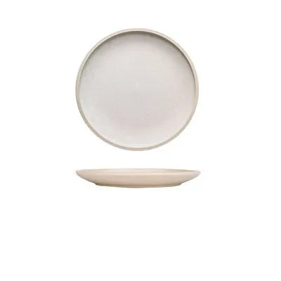A blue matte-finish 10-inch ceramic dinner plate on a plain surface.