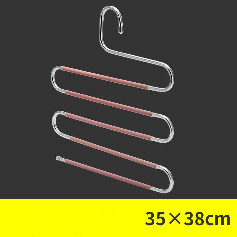 Sturdy 5-Tier Pants Rack in Stainless Steel for Closet Organization and Space-Saving Storage