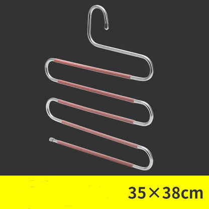 Sturdy 5-Tier Pants Rack in Stainless Steel for Closet Organization and Space-Saving Storage