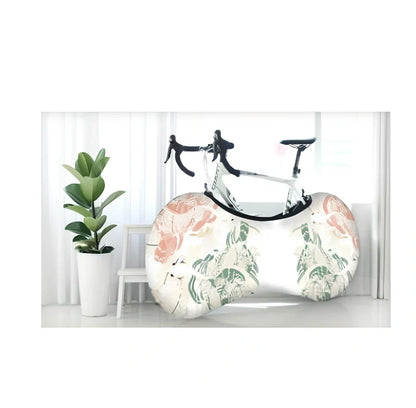 Bicycle protective cover made of 87% polyester and 13% cotton for indoor dust prevention on tyres