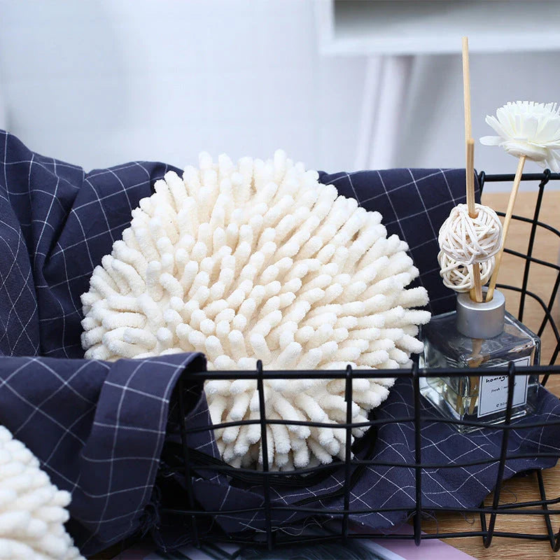 Premium Nordic Microfiber Hand Towel in white color, featuring a soft and absorbent design for travel and home use