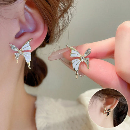 Rhinestone Dripped Butterflies Stud Earrings in colors A128 and A129
