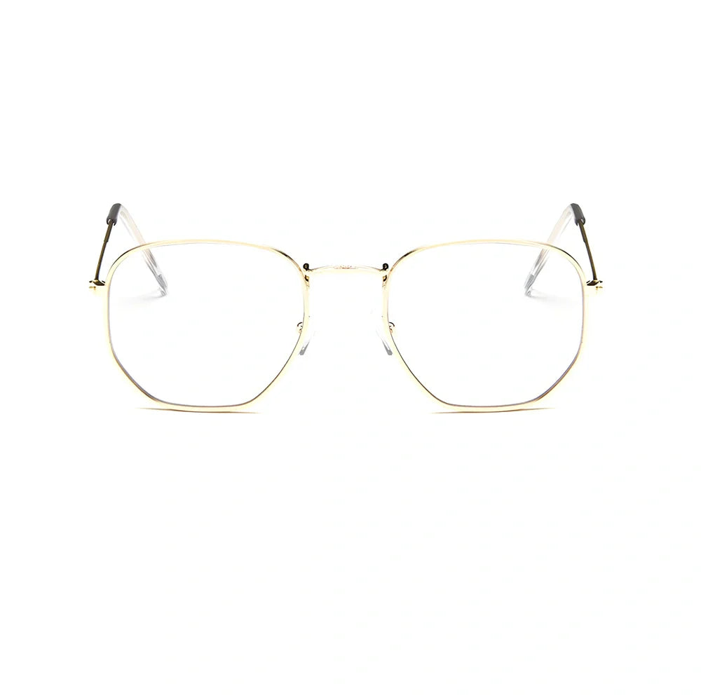 Retro street sunglasses with metal frame and transparent coloured lenses offering UV400 protection