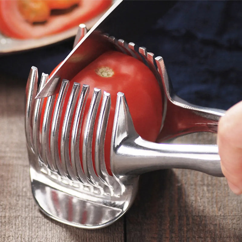 Lemon slicer kitchen gadget with plastic construction, 140g weight, designed for cutting lemons, fruit and vegetables with convenient folding mechanism and silver colour tool for practical food preparation