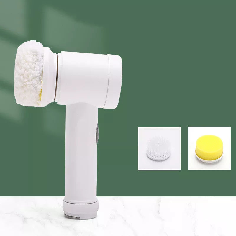 Intelligent Electric Cleaning Brush in white with multiple brush heads for versatile cleaning