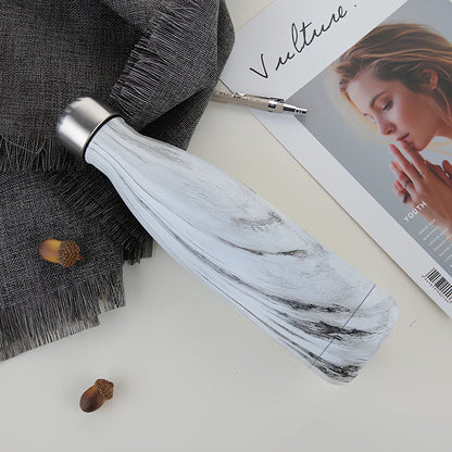 Stainless steel thermal water bottle with 500ml capacity and vacuum insulation technology