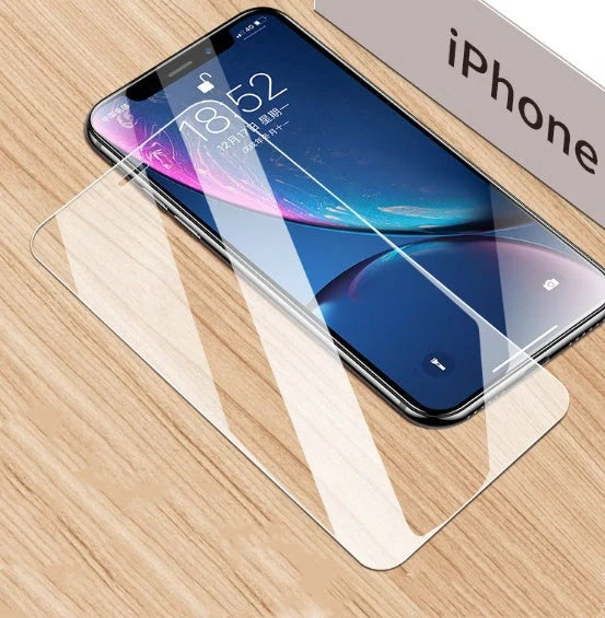 Premium tempered glass screen protector for iPhone, scratch and fingerprint resistant