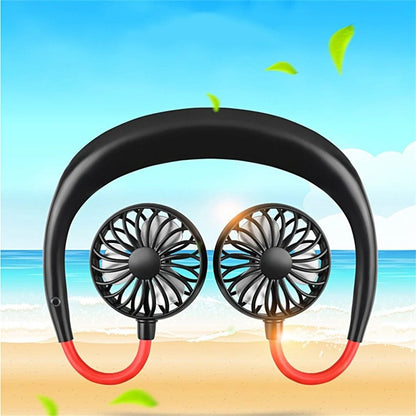 Portable USB charging fan with hanging neck design in various colors