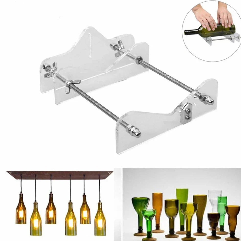 DIY glass bottle cutter tool with adjustable stand for cutting 0.5-2 inch diameter bottles to 5 inch length