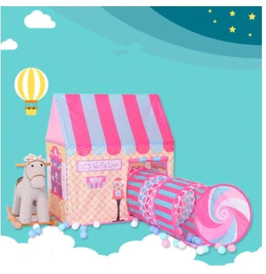 Children's play tent with transfer printing decoration measuring 120cm wide by 120cm deep by 110cm high