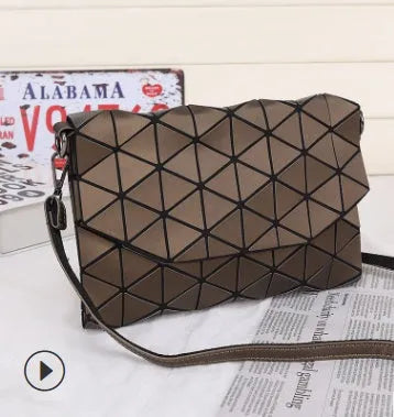 Rhombic ABS envelope shoulder bag with diagonal strap in black, brown, grey, pink, red, white, light green, burgundy, light yellow, dark khaki