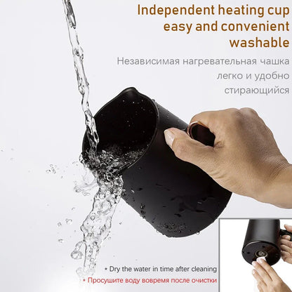 Black mini coffee pot with anti-scald handle and compact 12.5cm height for office kitchens