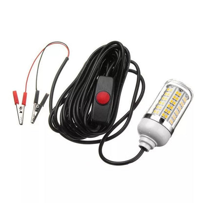 Waterproof fishing light with green or warm yellow LEDs for sea fishing