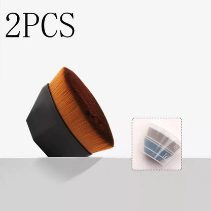 Professional foundation brush kit for BB cream and loose powder application in black, white, and pink