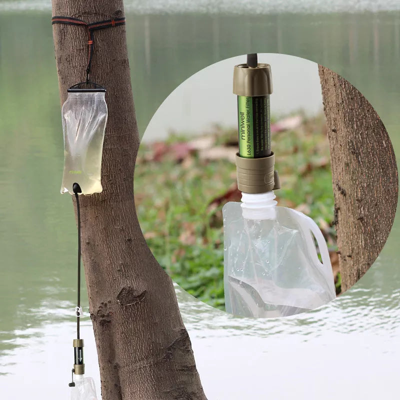 Outdoor water purifier straw with medical-grade filtration for safe drinking water