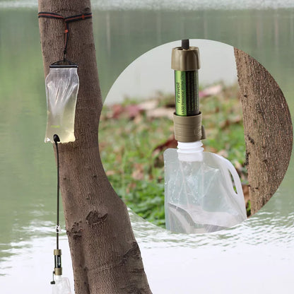 Outdoor water purifier straw with medical-grade filtration for safe drinking water