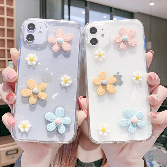 iPhone soft rubber protective case with floral pattern showing New Year's flowers design
