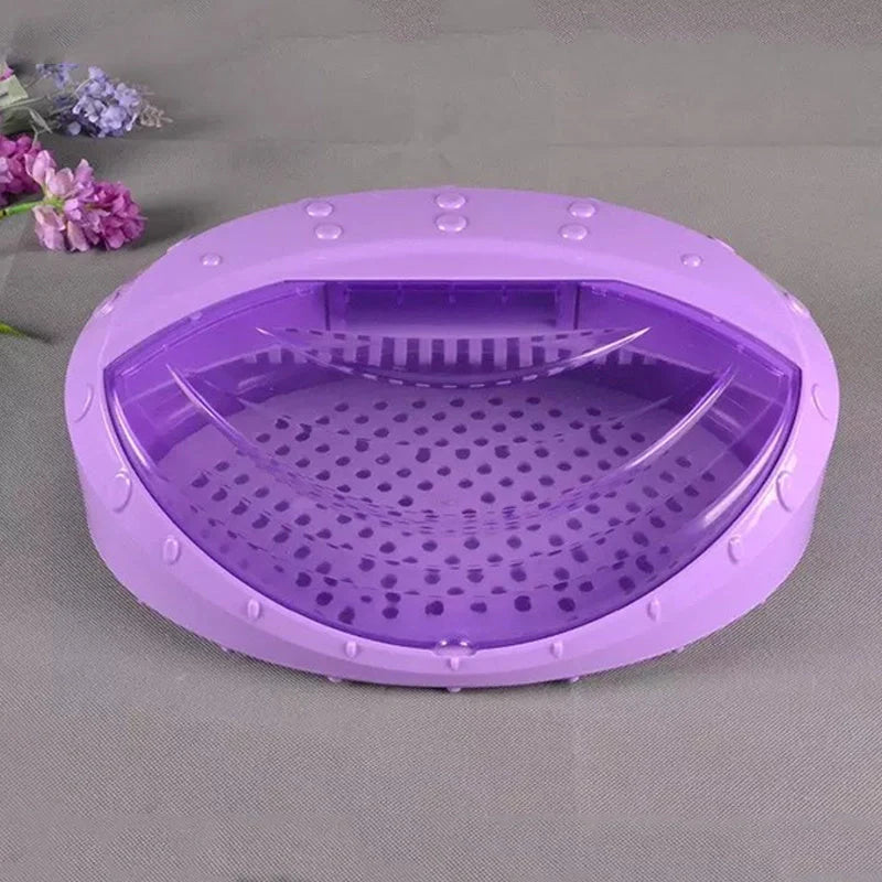 Mechanical towel sterilizer in white, compact design with 220V AC power supply