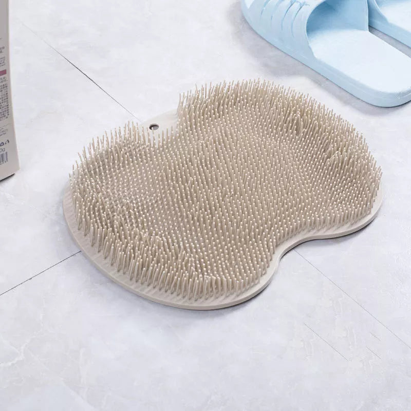 Non-slip massage bath brush with silicone bristles for cleaning and foot massage