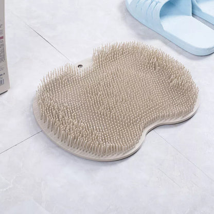 Non-slip massage bath brush with silicone bristles for cleaning and foot massage