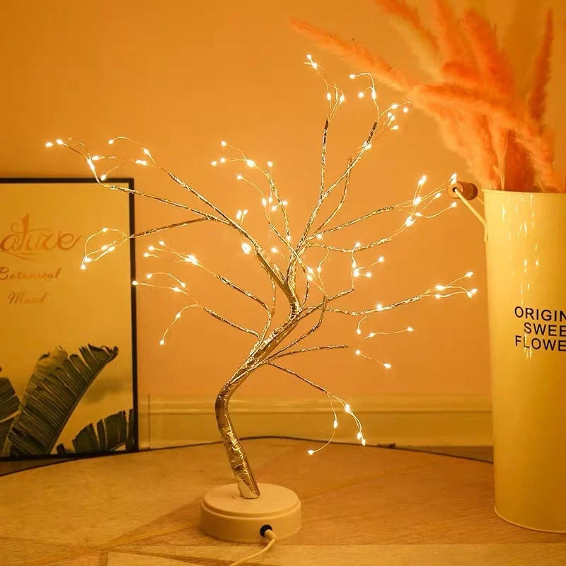 Shimmering Copper Charm - Enchanting LED light with copper wire design for a cozy, ambient glow in your bedroom