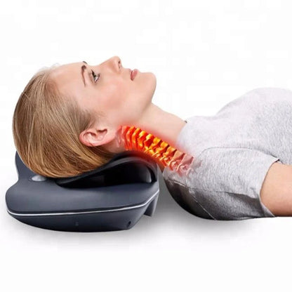 Electric neck massager with adjustable strength for pain relief, portable design