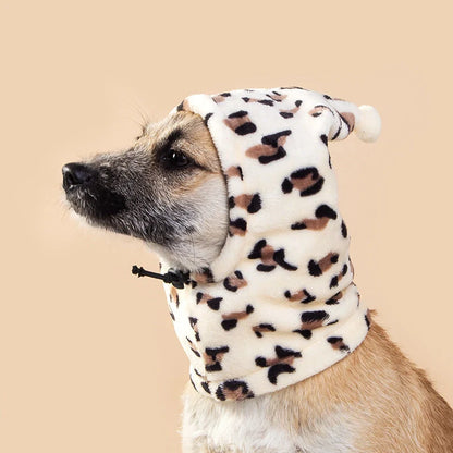 Bear headdress with rabbit ears for dogs and cats in leopard print colour option