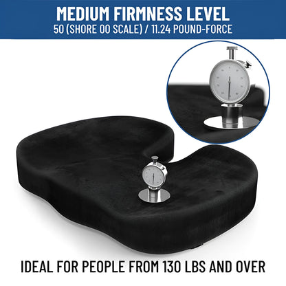 Black U-shaped memory foam seat cushion for office chair or car seat support