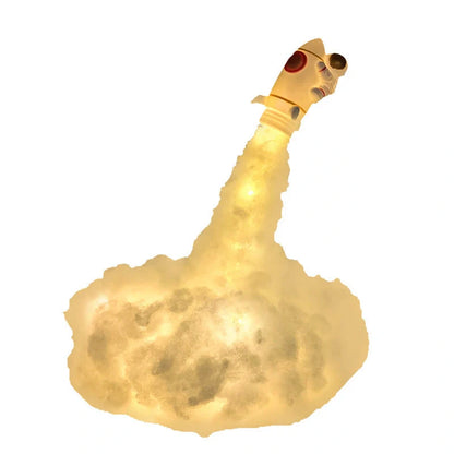 DIY LED Rocket Night Light with realistic space-themed design and smooth PP cotton base