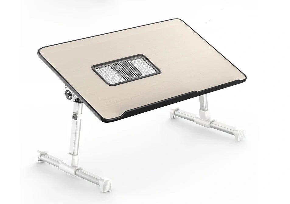 Adjustable Laptop Desk Stand in various colors, foldable design for ergonomic workspace