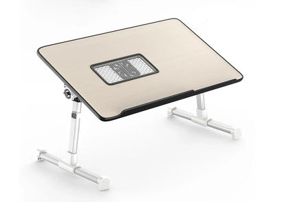 Adjustable Laptop Desk Stand in various colors, foldable design for ergonomic workspace