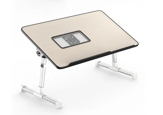 Adjustable Laptop Desk Stand in various colors, foldable design for ergonomic workspace