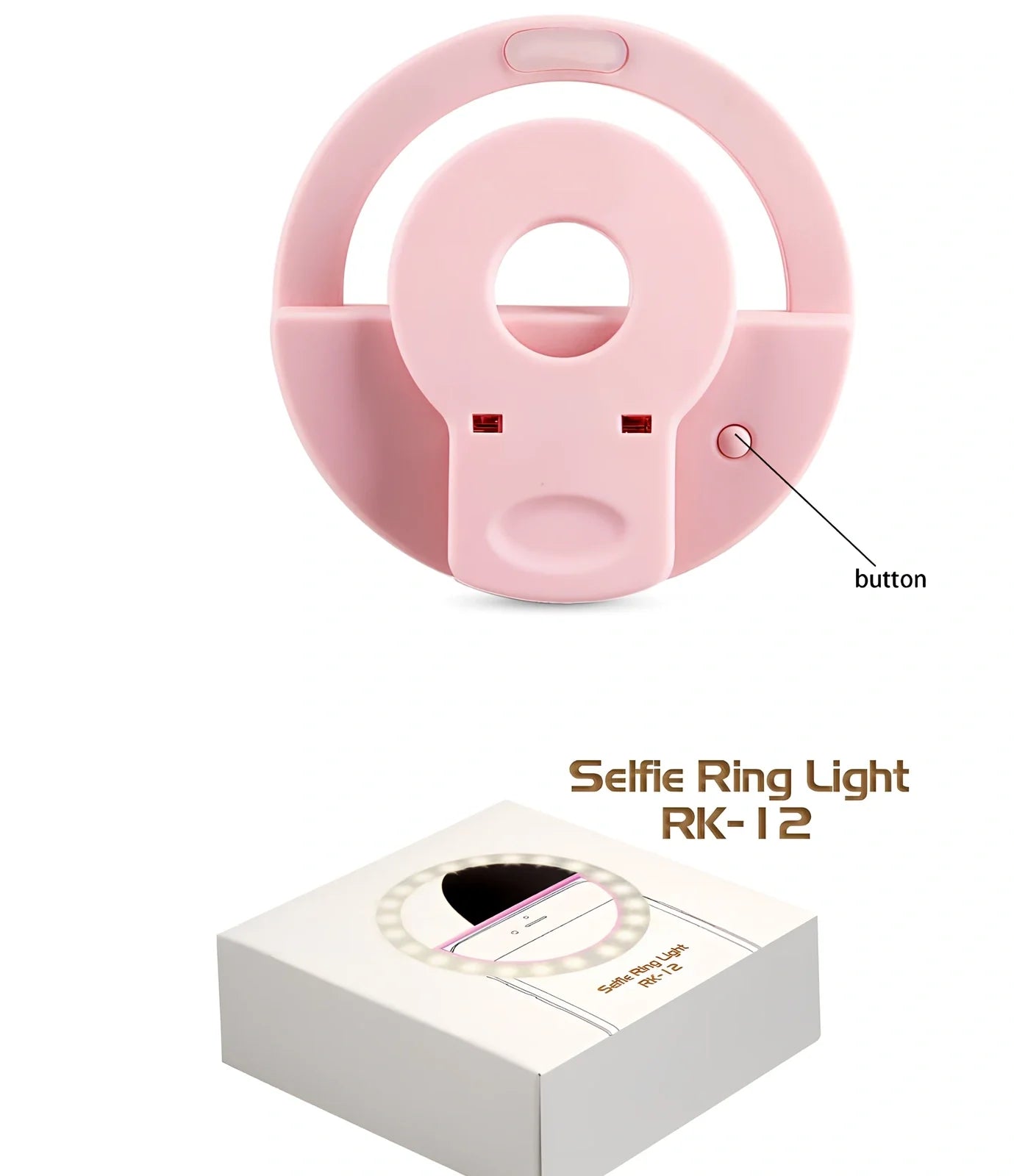 RK-12 mobile phone fill light with USB charging port and clip for photography lighting