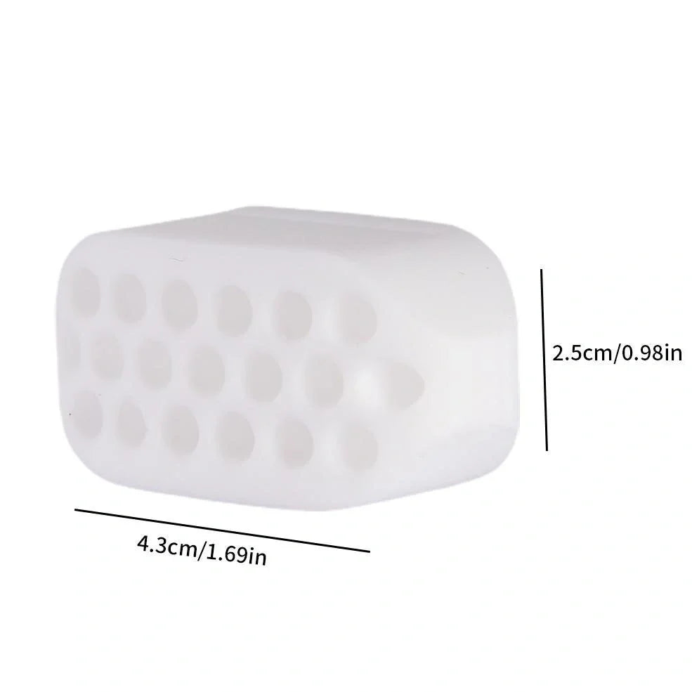 Compact black silicone jaw trainer for muscle shaping, food-grade material, portable at 5cm size for daily facial exercises