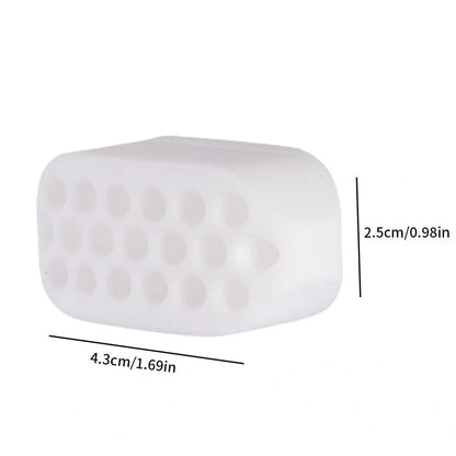 Compact black silicone jaw trainer for muscle shaping, food-grade material, portable at 5cm size for daily facial exercises