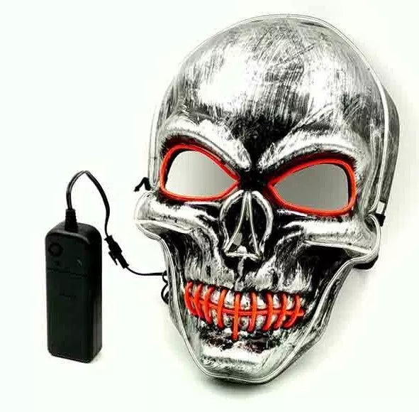 Halloween LED Glowing Full Face Mask in various colors with customizable lighting modes