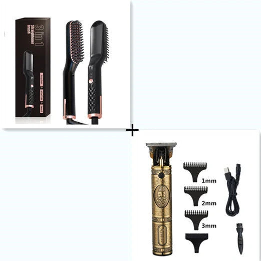 Multifunctional electric hair straightening comb with ceramic coating and fast heating technology