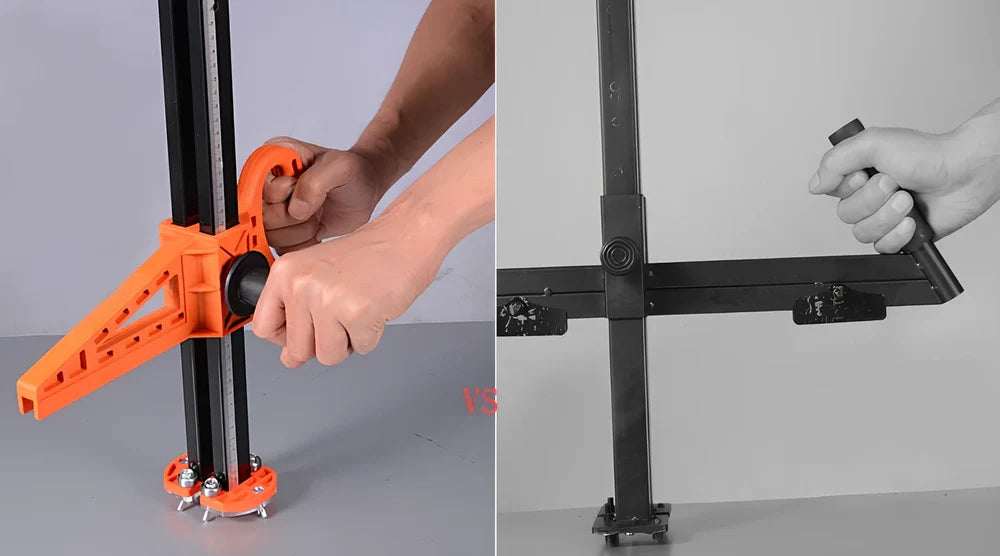 EasyRippertm Drywall Cutter in black, adjustable 2-60cm width, 72.5cm long with rubber grip and stainless frame